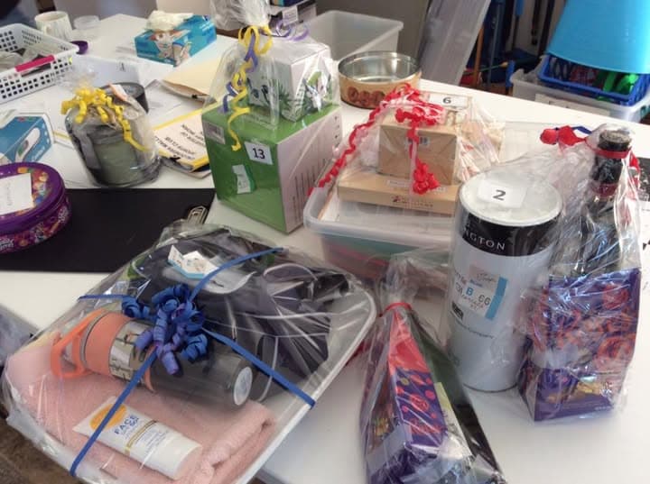 Raffle prizes won by Caloundra members and Mah Jong group