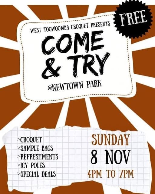 Try croquet in our 95th year at West Toowoomba