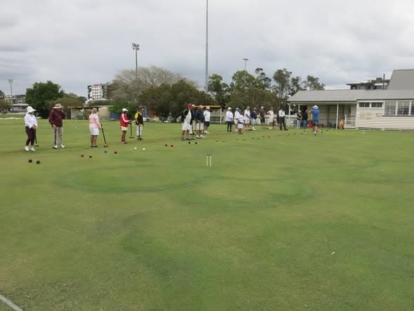 Terry coaching at Toombul Croquet Club