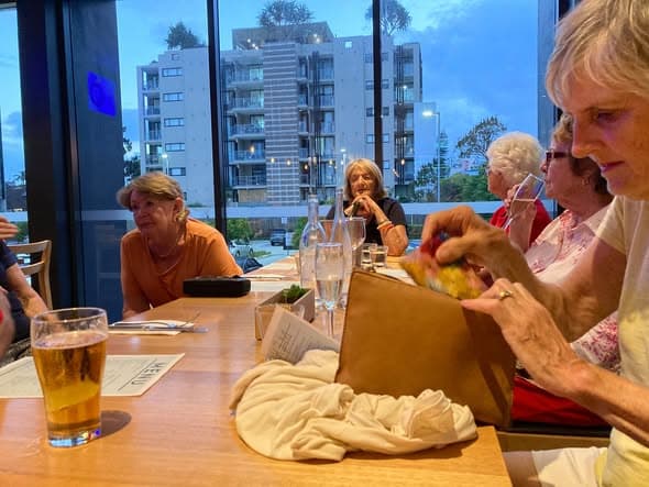 Broadbeach members enjoy meal after Southport game, plus photos of Cynthia and Annie