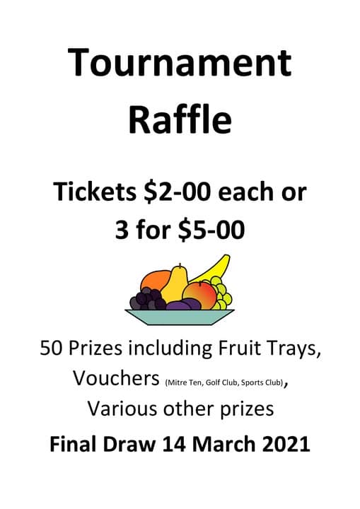 Raffle tickets available for tournament multi-draw