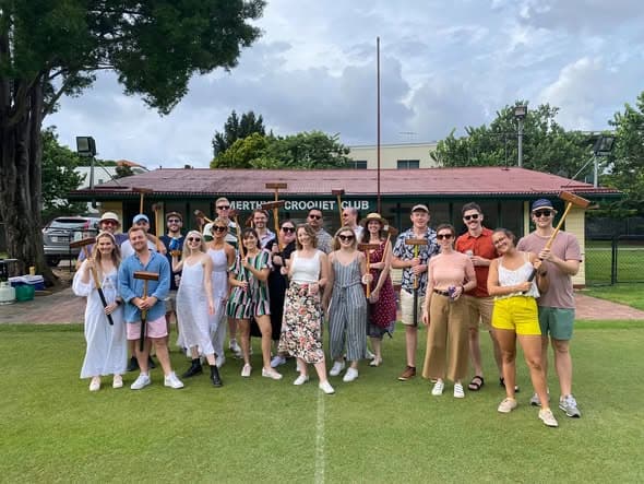 Rasmus and crew celebrate birthday with croquet