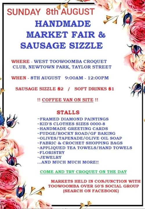 Handmade Market Day this Sunday at West Toowoomba
