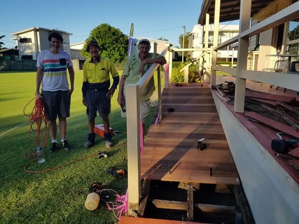 Working on the new ramp to the clubhouse