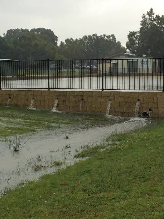 Photos of Caloundra's courts after a rough morning