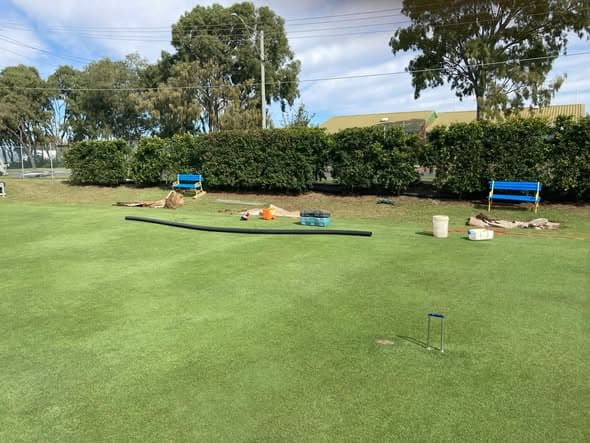 Old court-side shelters demolished at Eildon