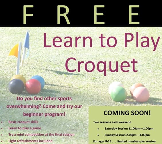Free beginners croquet lessons coming soon
