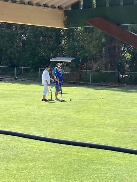 Pine Rivers player at Bribie Island golf croquet gala day