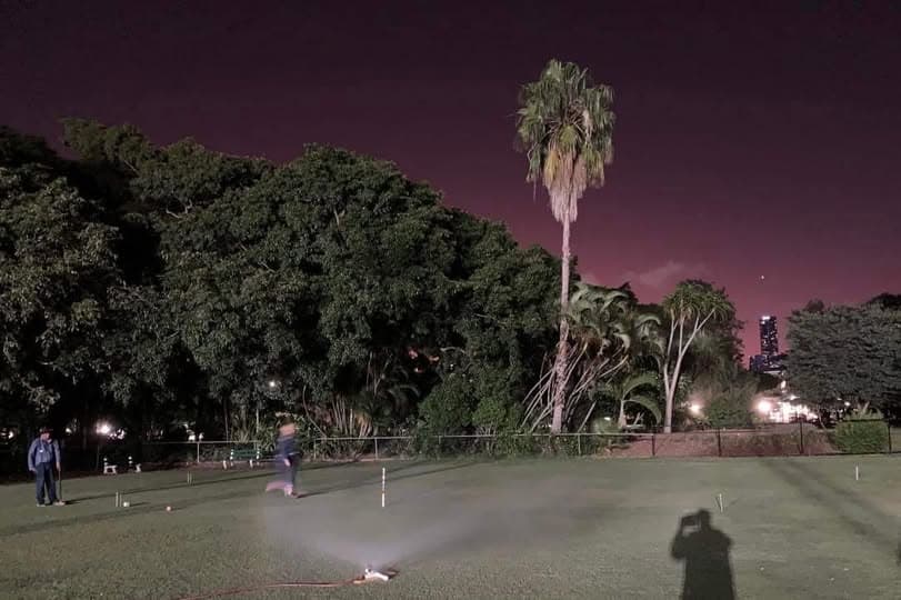 Sunset and sprinklers won't stop Merthyr croquet