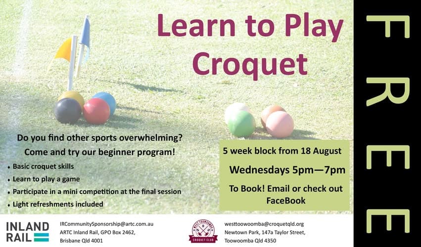Learn croquet after work at West Toowoomba