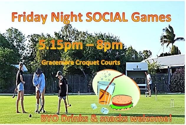 Casual evening croquet at Gracemere, everyone welcome