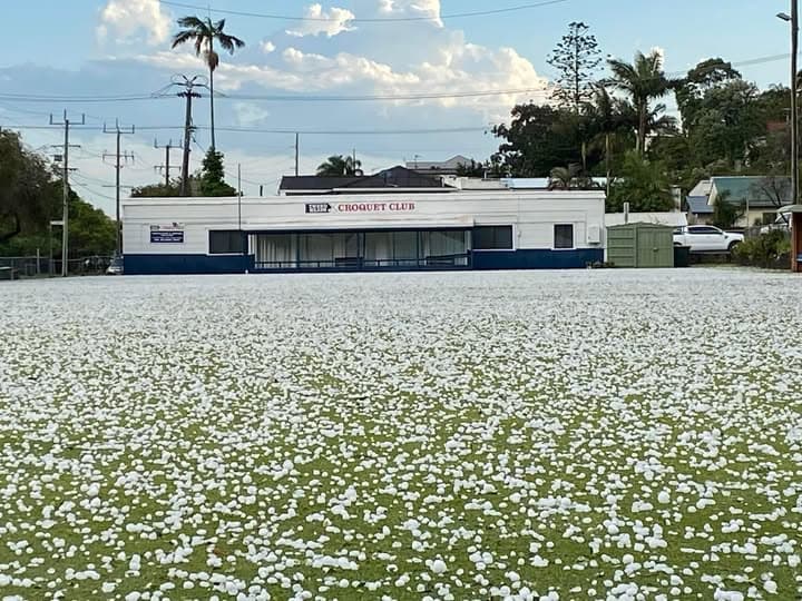Tweed Heads croquet club hit by hailstorm, with photos shared