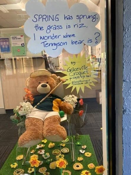 Spring is coming and Tennyson Bear is ready to play
