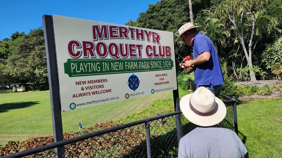 New club signs installed by Andrew and Alan