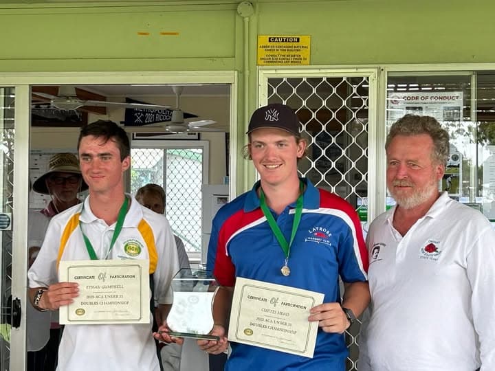 Mead and Gumbrell win Australian U21 doubles; Eildon hosts medal reception