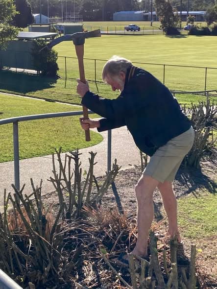 Ross clears the last of the unwanted vegetation