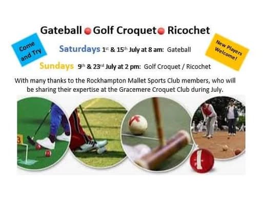 Gracemere hosts Gateball Come and Try on 15 July, plus Golf Croquet and Ricochet trials