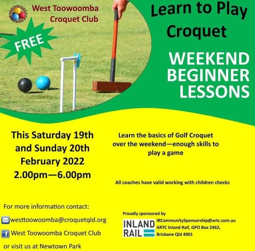 Free golf croquet beginner lessons this weekend