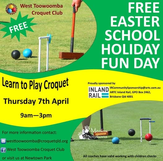 Free croquet fun day these school holidays