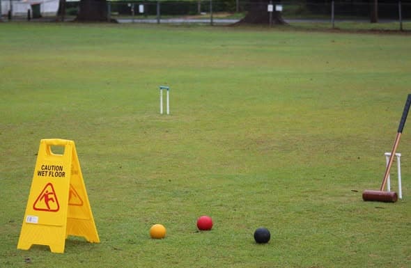 Afternoon play cancelled due to wet weather