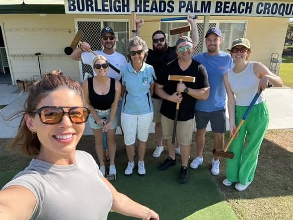 Local company enjoys team building day at croquet