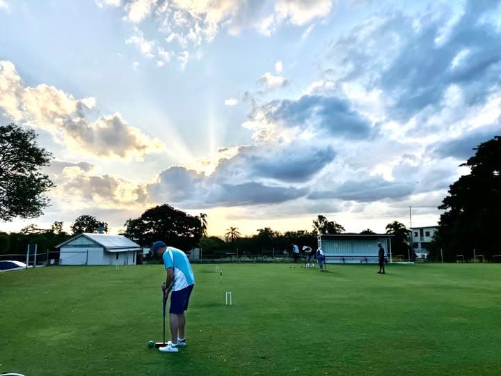 Croquet features in ABC 7pm News weather segment