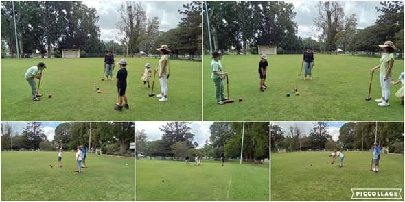 Easter holiday croquet lessons made possible by Inland Rail