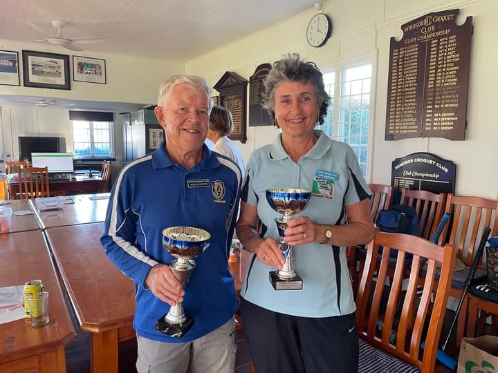 Ann and Max win Windsor Golf Croquet doubles Block B