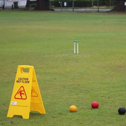 No croquet this weekend due to wet weather
