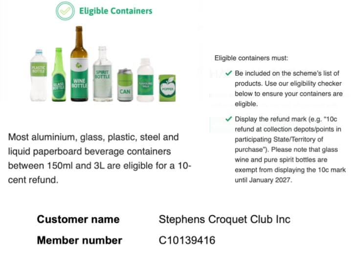 Wine and spirit bottles now worth 10c for the club