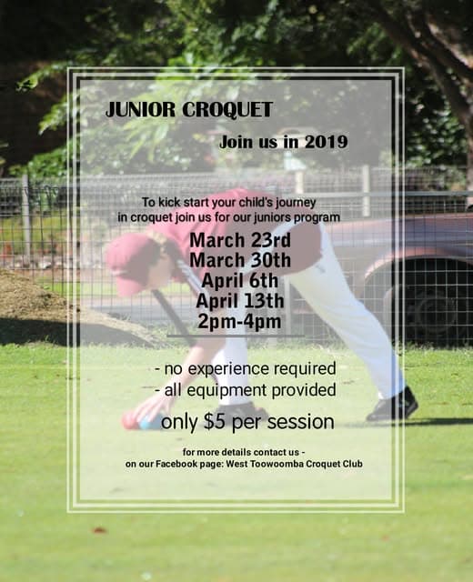 West Toowoomba juniors croquet program starts in March