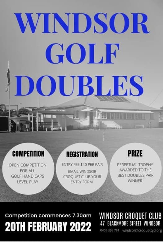 Windsor Golf Croquet High/Low Doubles on 20 February