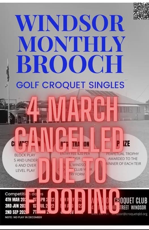 Windsor Golf Brooch cancelled for March