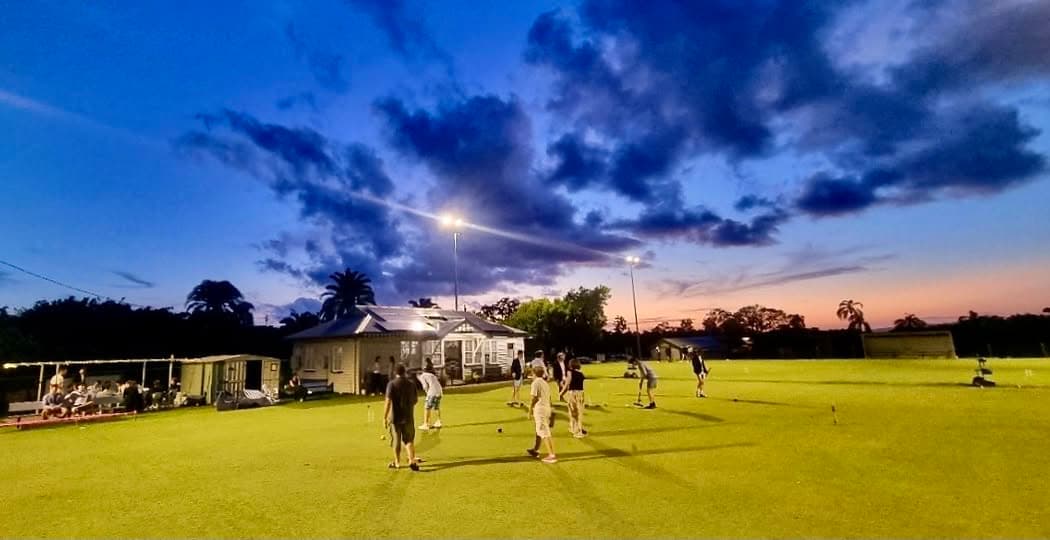 Tuesday evening croquet under lights at Stephens