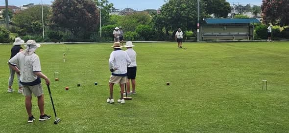 Sunshine and croquet on two courts at Wynnum