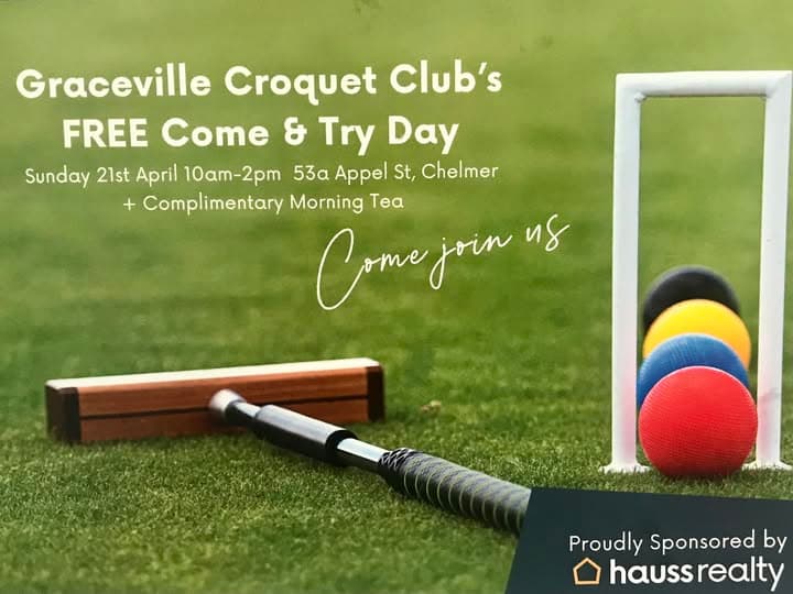 Graceville Croquet Club Open Day on Sunday 21 April