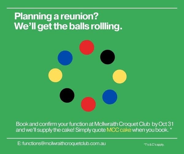 Book your reunion at McIlwraith by 31 October