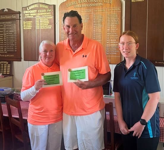 Greg and Francesca win Tier 1 doubles at Laurel Bank