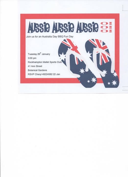 Australia Day invitation for all Gladstone members