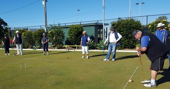 Wynnum members try their hand at Gateball