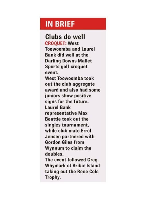 West Toowoomba croquet makes the paper again