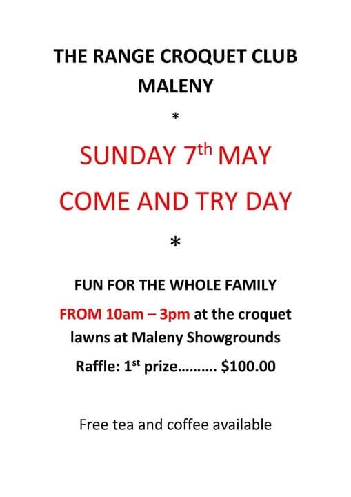 World Croquet Day this Sunday at The Range-Maleny