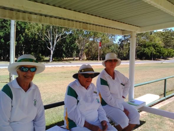 Helen and Aileen win all three golf croquet matches