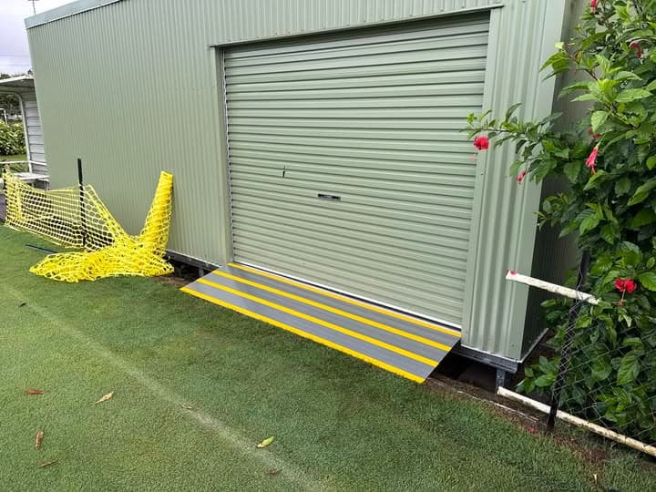 Nambour's new shed installed, with ramp donated