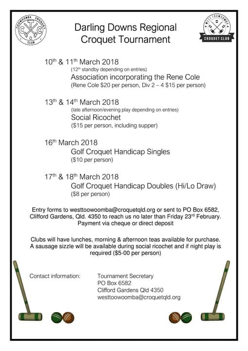 Darling Downs Tournament coming up next month