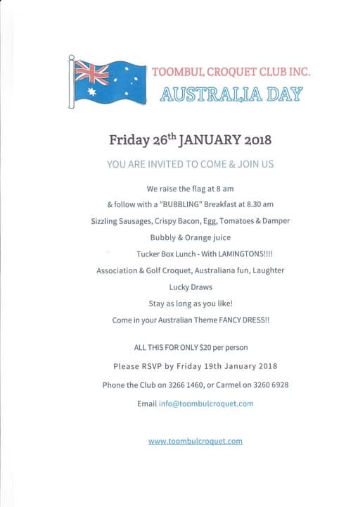 Toombul announces Australia Day function and hosts physiotherapy group's Christmas party