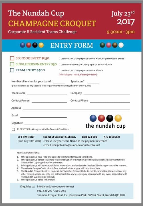 Nundah Cup entry forms due in the next few days