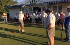 Club Coach Ernie Melville explains Golf Croquet skills and rules