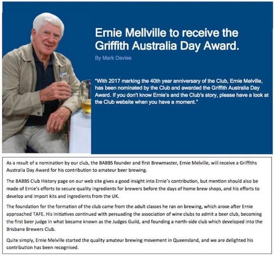 Stephens member Ernie Melville receives well deserved award