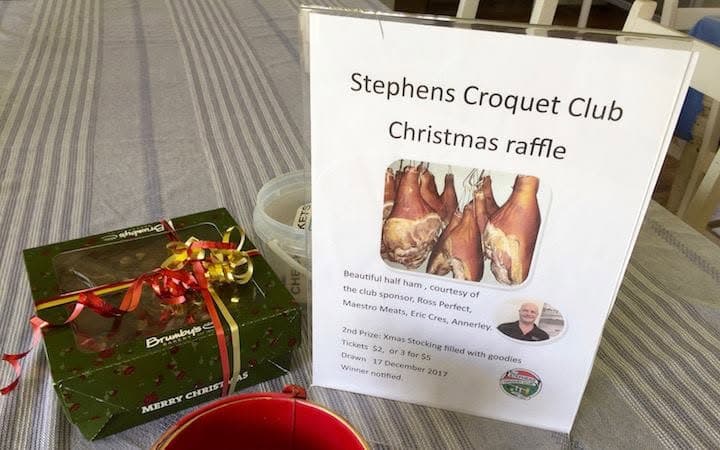 Christmas raffle winners and thanks to Maestro Meats